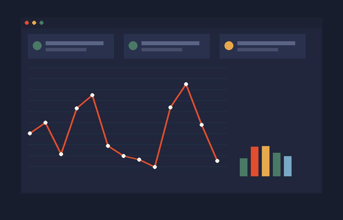 Wall display showing website uptime, performance graphs and update status in a monitoring dashboard